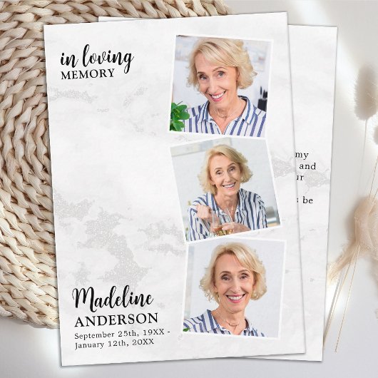 Budget Memorial Foto Sympathie Funeral Dankuwel Notitiekaartje