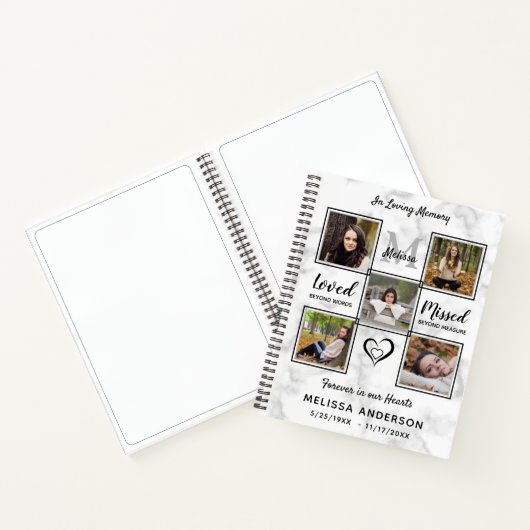 Budget Memorial Fotocollage Sympathie Funeral Notitieboek (Binnen)