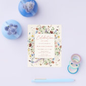 Budget Memorial Moderne Wildflower Uitnodiging Flyer (Enkel)