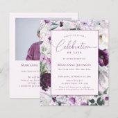 Budget Memorial Roze Bloemen Viering van het Leven (Voorkant / Achterkant)