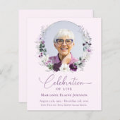 Budget Memorial Roze Bloemen Viering van het Leven (Voorkant / Achterkant)