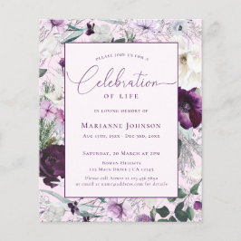 Budget Memorial Roze Bloemen Viering van het Leven Flyer