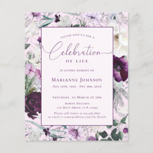 Budget Memorial Roze Bloemen Viering van het Leven Flyer