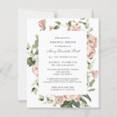 Budget Memorial Service Pink Floral Uitnodiging (Voorkant)