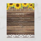 Budget Menu Rustic Sunflower Farmhouse Rustic (Voorkant)