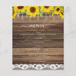 Budget Menu Rustic Sunflower Farmhouse Rustic