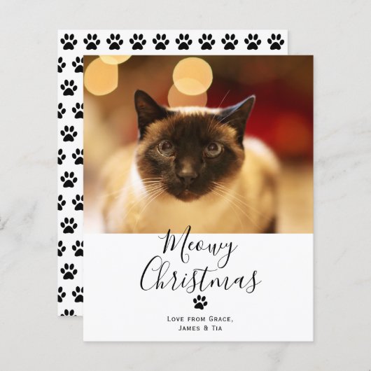 BUDGET Meowy kerstpas met kerstmis Kaart (Voorkant / Achterkant)