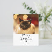 BUDGET Meowy kerstpas met kerstmis Kaart (Staand voorkant)