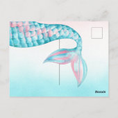 Budget Mermaid waterverf Birthday Uitnodiging (Achterkant)