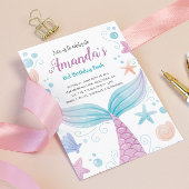 Budget Mermaid waterverf Birthday Uitnodiging