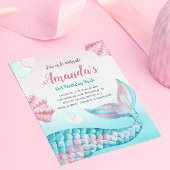 Budget Mermaid waterverf Birthday Uitnodiging