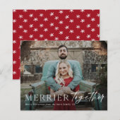 Budget Merrie Samen Foto Kerstkaart (Voorkant / Achterkant)
