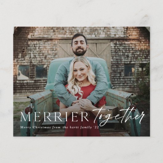 Budget Merrie Samen Foto Kerstkaart (Voorkant)