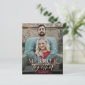 Budget Merrie Samen Foto Prettig Kerstkaart (Staand voorkant)