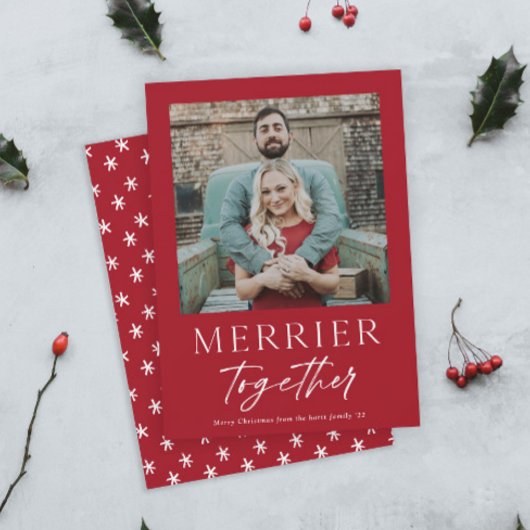 Budget Merrier Samen Type Foto Kerstkaart