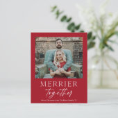 Budget Merrier Samen Type Foto Kerstkaart (Staand voorkant)