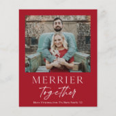 Budget Merrier Samen Type Foto Kerstkaart (Voorkant)