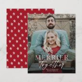 Budget Merrier Together Photo Merry Kerstmis Kaart (Voorkant / Achterkant)