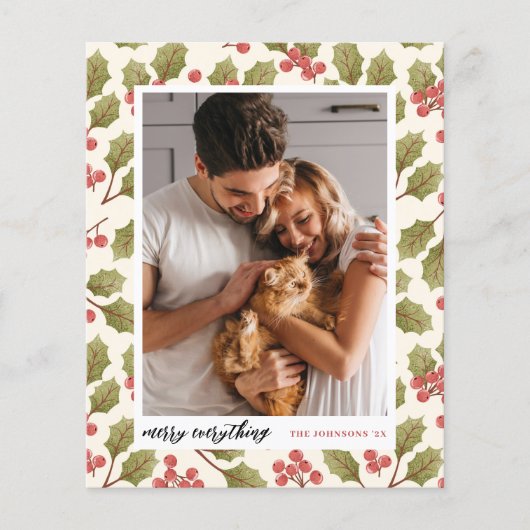 Budget Merry Alles Kerstmis Holly Foto (Voorkant)