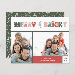 Budget Merry and Bright Photo Holiday Kaart