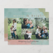 Budget Merry Bright Abstract Photo Holiday Card (Voorkant / Achterkant)
