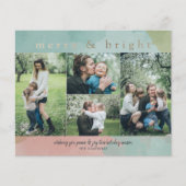Budget Merry Bright Abstract Photo Holiday Card (Voorkant)
