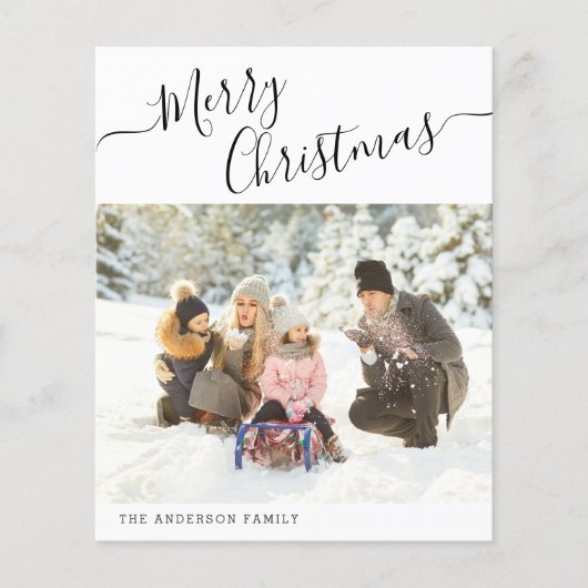Budget Merry Christmas Modern Minimal 2022 Photo Flyer (Voorkant)