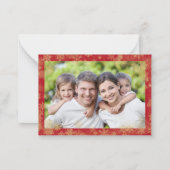 Budget Merry Christmas Red 2 Foto Goud Notitiekaartje (Achterkant)