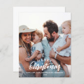 BUDGET MERRY CHRISTMAS Sketched Photo Holiday Kaar (Voorkant / Achterkant)