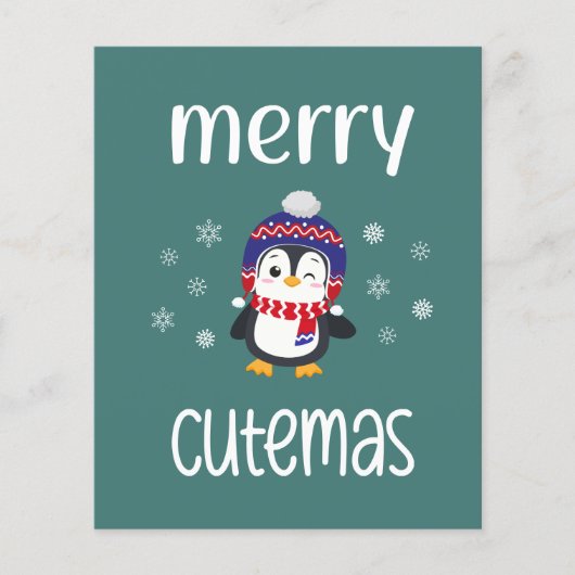 Budget Merry Cutemas Penguin Holiday Kaart (Voorkant)
