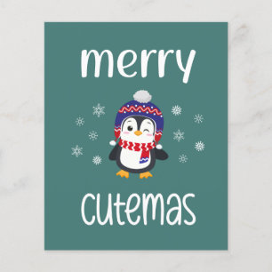 Budget Merry Cutemas Penguin Holiday Kaart