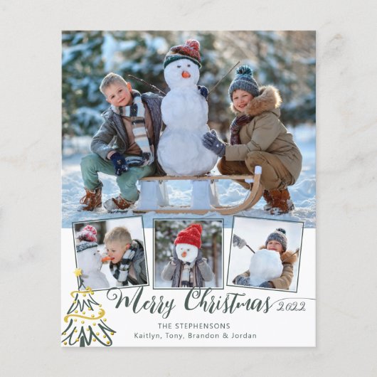 Budget Merry kerstboom 4 Foto Jaar in Review (Voorkant)