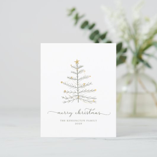 Budget Merry kerstboomscript Typografie (Staand voorkant)