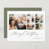 Budget Merry kerstcollage Holiday Kaart (Voorkant / Achterkant)