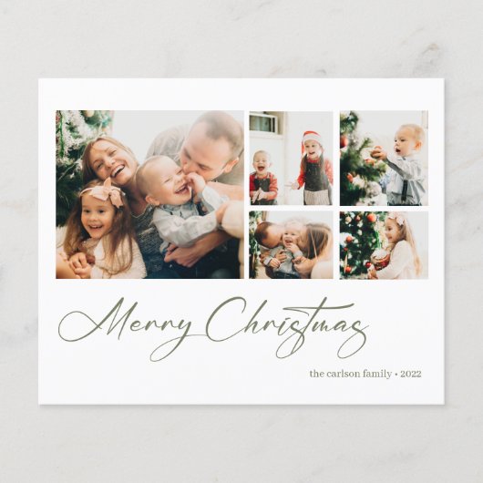 Budget Merry kerstcollage Holiday Kaart (Voorkant)