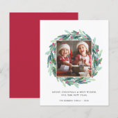Budget Merry kerstfeestay-fotokaart (Voorkant / Achterkant)