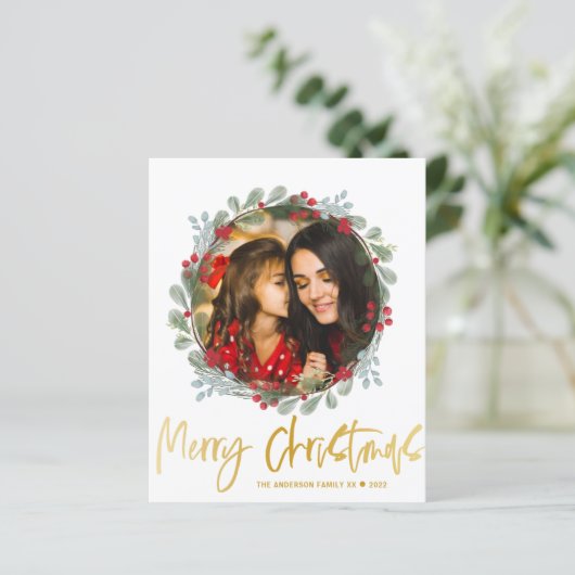 Budget Merry kerstfoto Botanical (Staand voorkant)