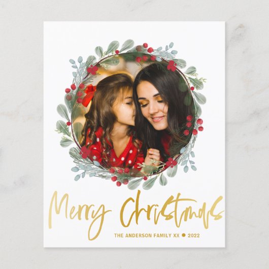 Budget Merry kerstfoto Botanical (Voorkant)