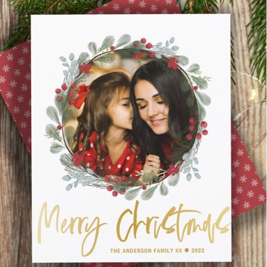 Budget Merry kerstfoto Botanical