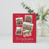 Budget Merry kerstfoto Collage Holiday Card (Staand voorkant)