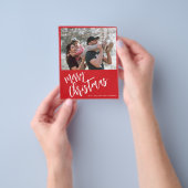 Budget Merry kerstfoto Red Holiday Kaart (Hand)