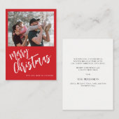 Budget Merry kerstfoto red Holiday Notitiekaartje (Voorkant / Achterkant)
