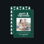 budget Merry kerstfoto's vakantie Notitiekaartje<br><div class="desc">budgettaire vrome kerstfoto-vakantiekaart voor de typografie. Met moderne handgetekende tekst en bomen.</div>