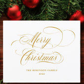 Budget Merry KerstGold Script Typografie
