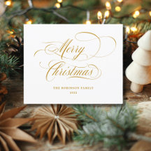 Budget Merry KerstGold Script Typografie