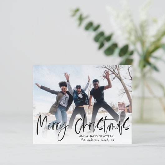 Budget Merry Kerstkalligrafie Foto (Staand voorkant)