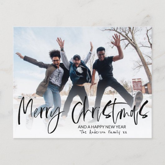 Budget Merry Kerstkalligrafie Foto (Voorkant)