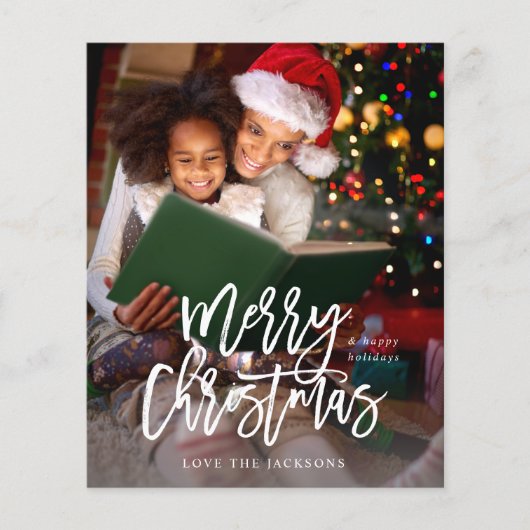 Budget Merry Kerstkalligrafie - Verticale foto Flyer (Voorkant)