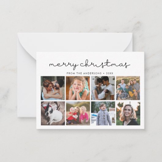 Budget Merry Kerstminimalist 8 Fotovakantie Notitiekaartje (Voorkant)