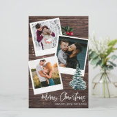 Budget Merry Kerstmis 3 Onmiddellijke Foto Rustic  (Staand voorkant)